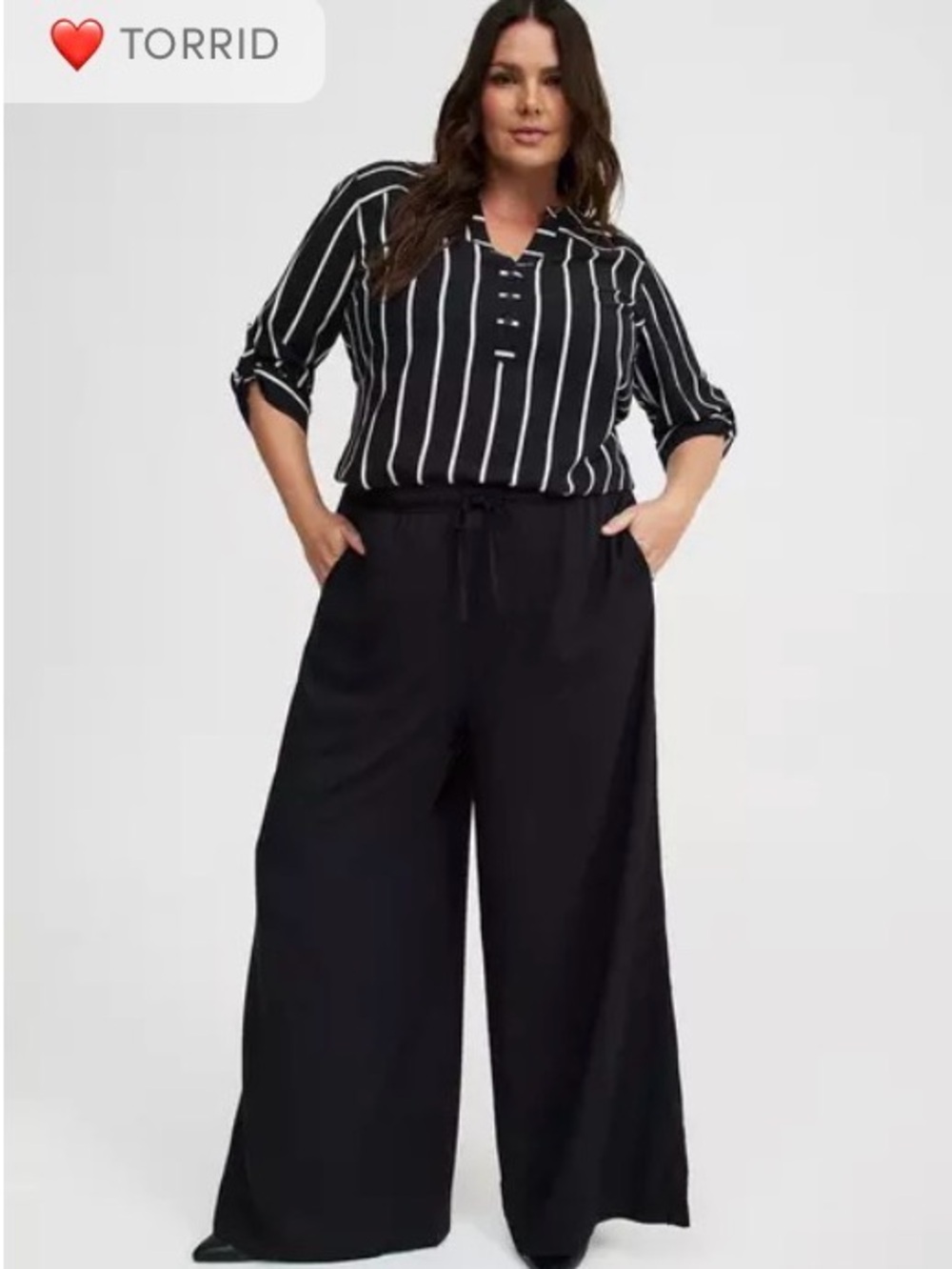 NWT Torrid Black Wide-Leg Challis Pants